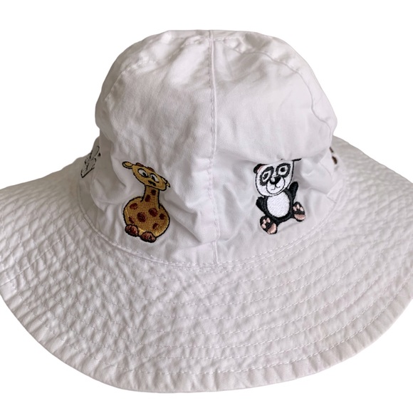 San Diego Zoo White Animal Embroidered Unisex Wide Brim Hat Size Small - Picture 4 of 6